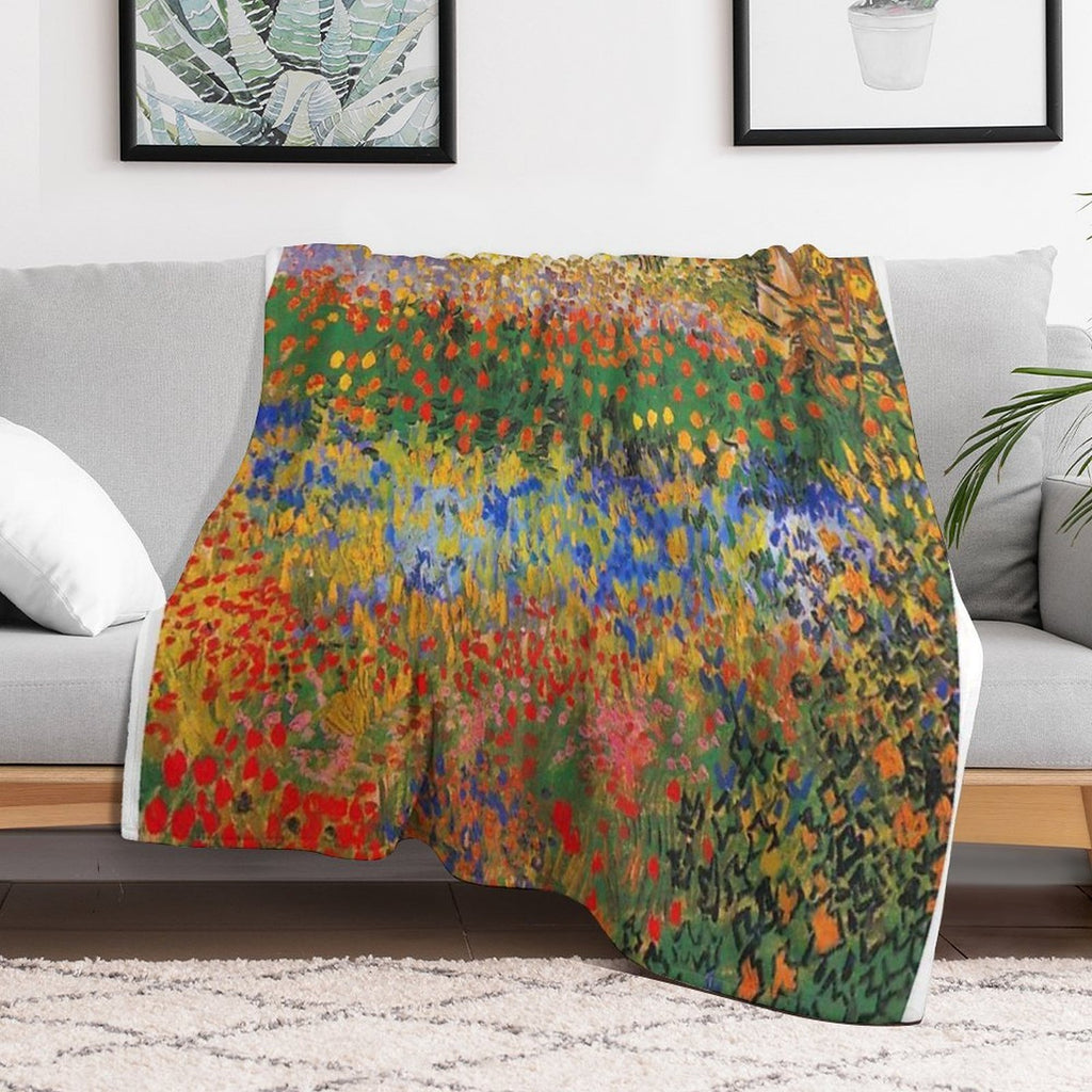 Flower Garden Painting by Vincent Van Gogh Durable Throw Blanket