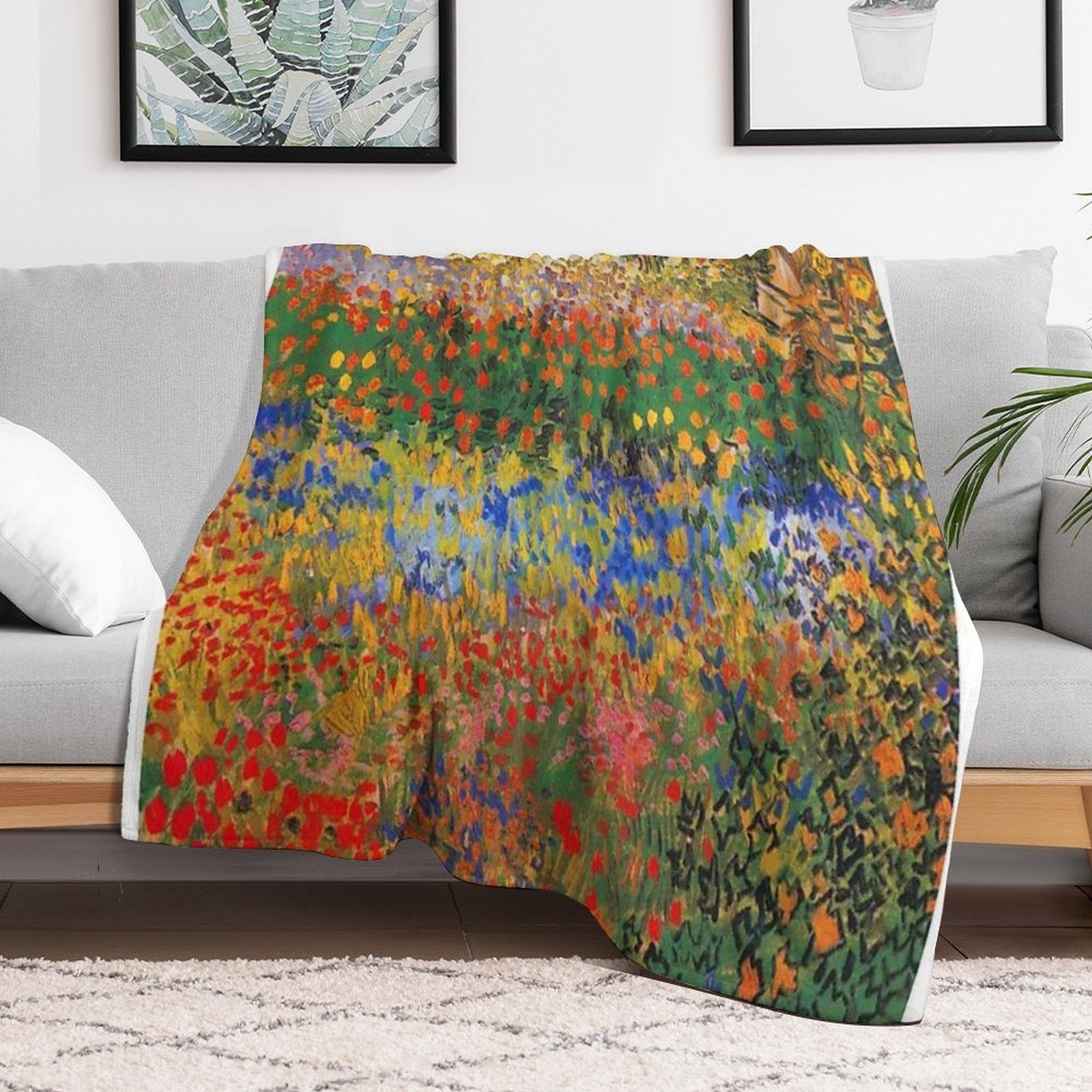 Flower Garden Painting by Vincent Van Gogh Durable Throw Blanket