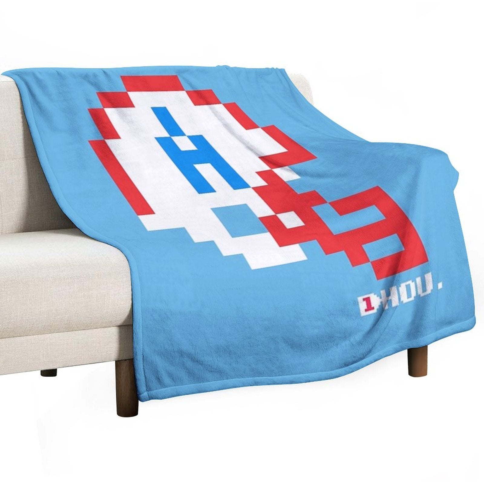 HOU Helmet - Tecmo Bowl Shirt Eco-conscious Throw Blanket