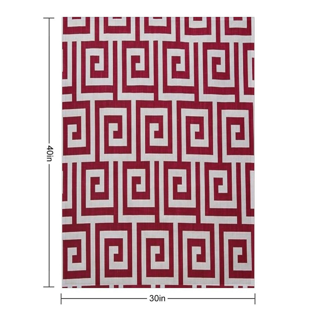 Red Geometric Maze Pattern Premium Throw Blanket