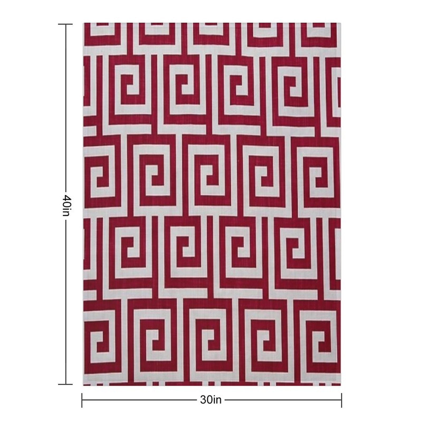 Red Geometric Maze Pattern Premium Throw Blanket