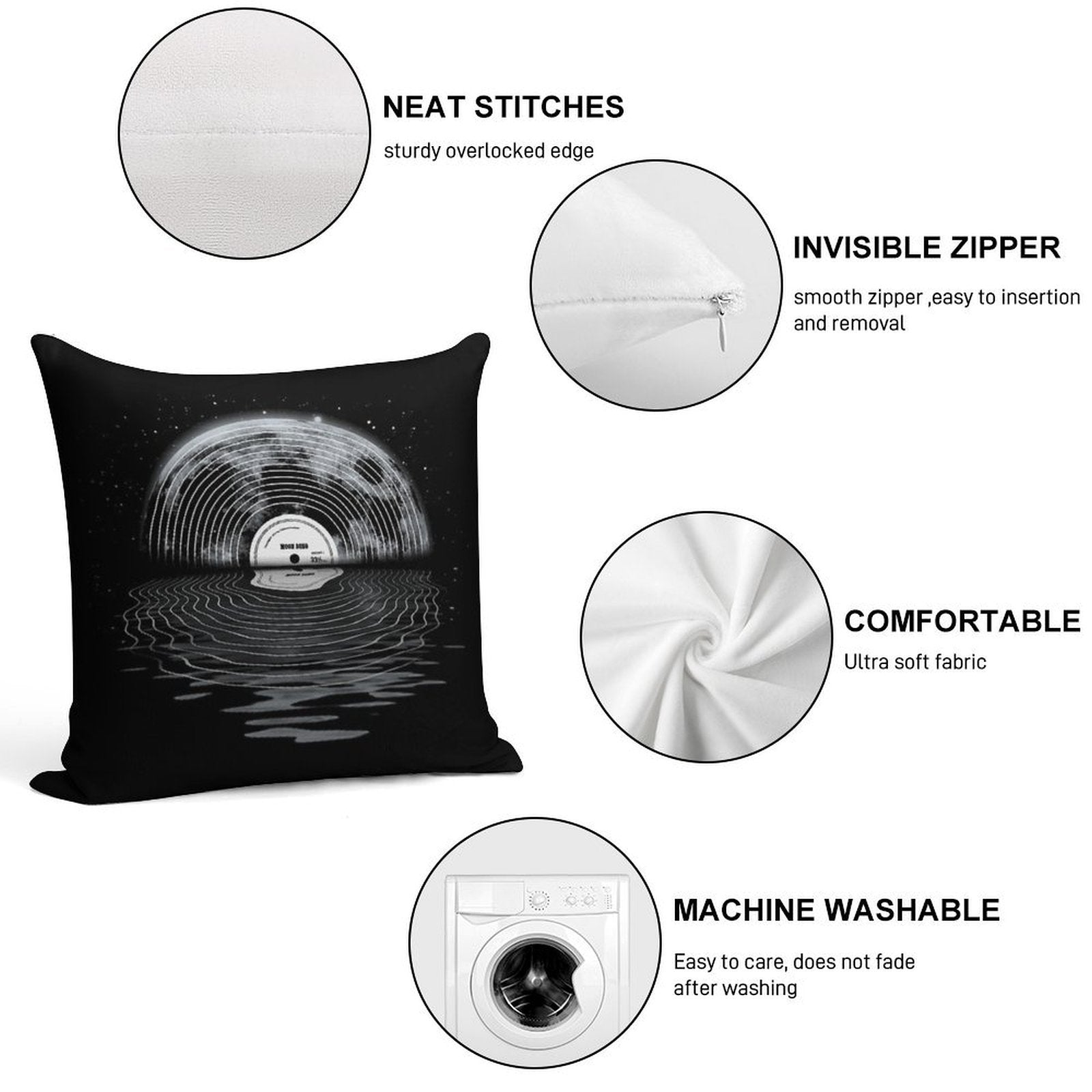 Moon Song Soft Washable Throw Pillow