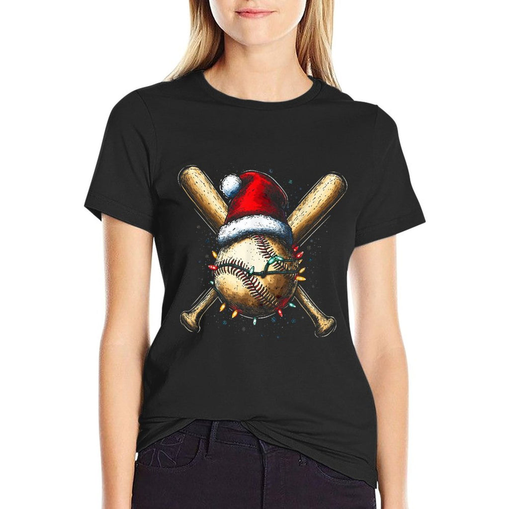 Christmas Baseball Pajama Xmas Santa For Men Boys Girls Kids  Trendy Pattern T-Shirt