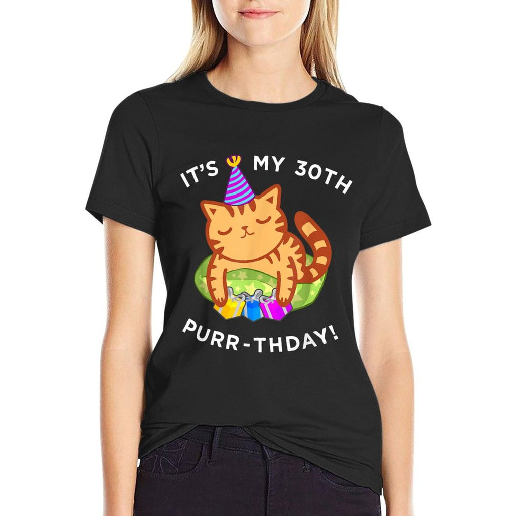 Fun 3oth Birthday Cat, My 3oth Purrthday Kitten  Wrinkle-resistant T-Shirt
