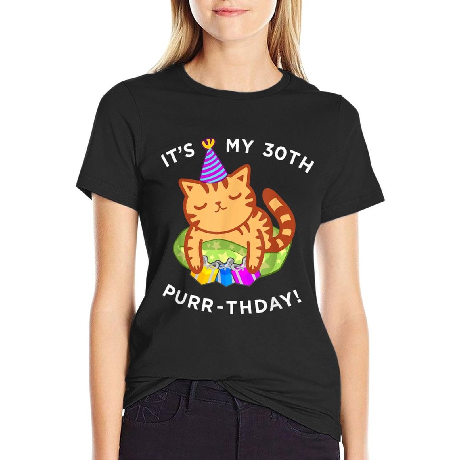 Fun 3oth Birthday Cat, My 3oth Purrthday Kitten  Wrinkle-resistant T-Shirt
