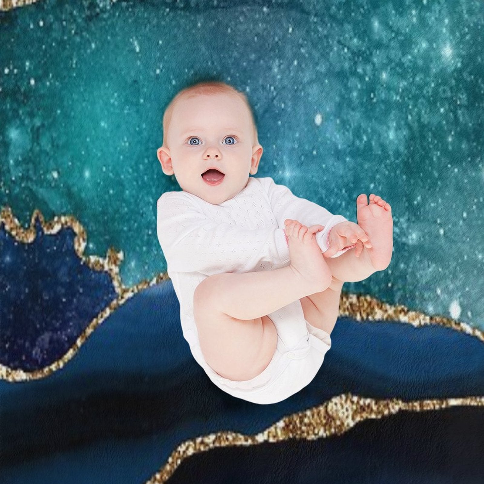 Glamour Milky Way Faux Marble Galaxy Compact Throw Blanket