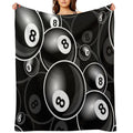 Billiards Black 8 Ball 8-Ball Black And White Comfort Throw Blanket