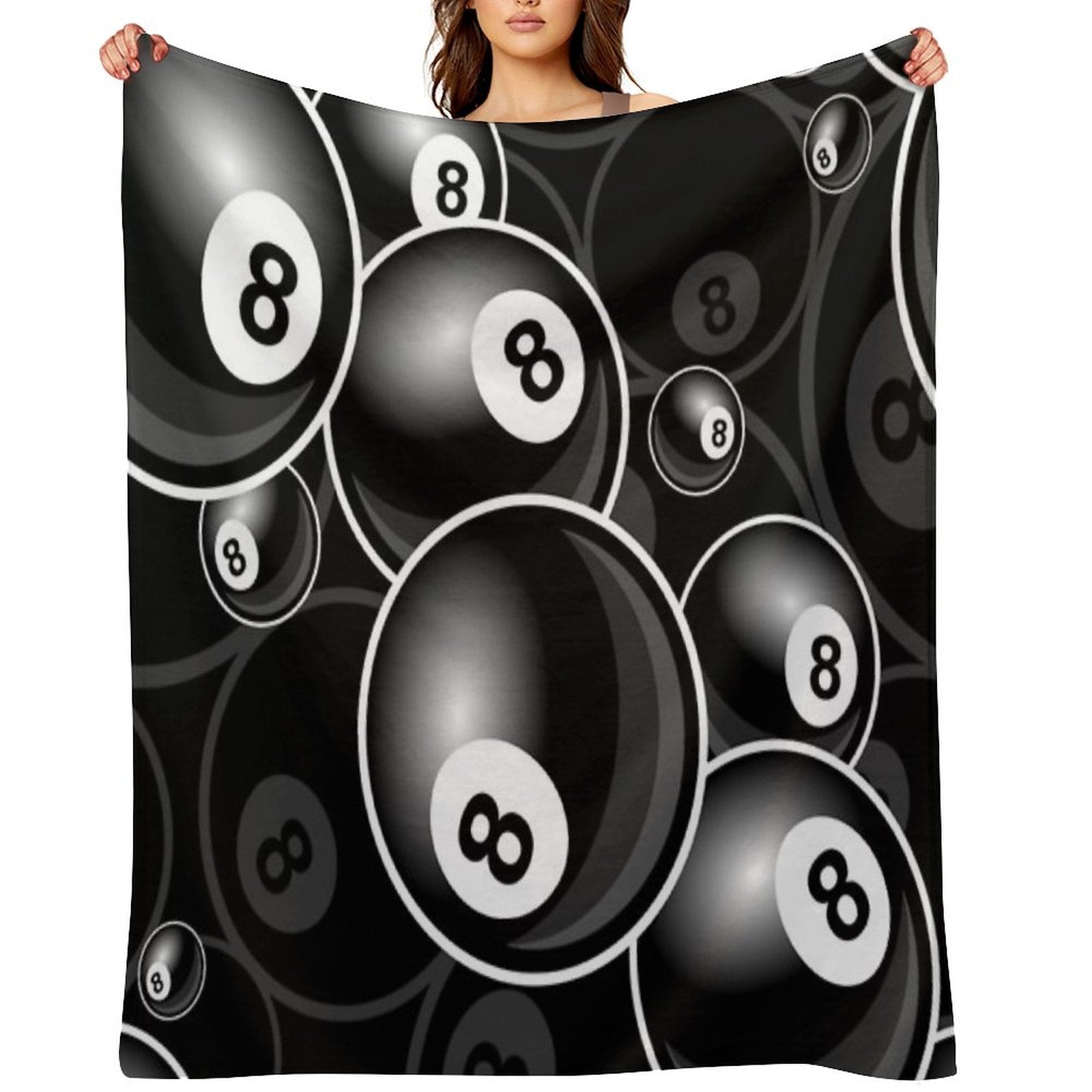 Billiards Black 8 Ball 8-Ball Black And White Comfort Throw Blanket