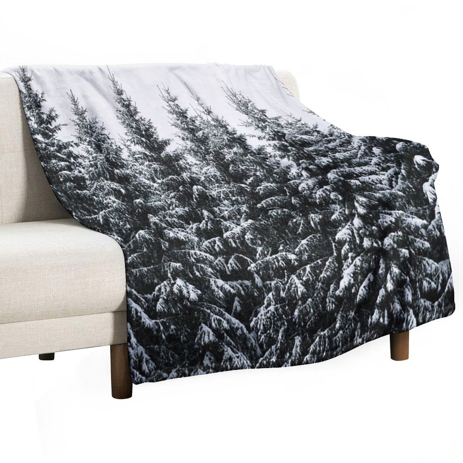The White Bunch  Misty Moody Foggy Milky Winter Wonderland Forest With Cascadia Trees Covered In Magic Fog Comfort Throw Blanket