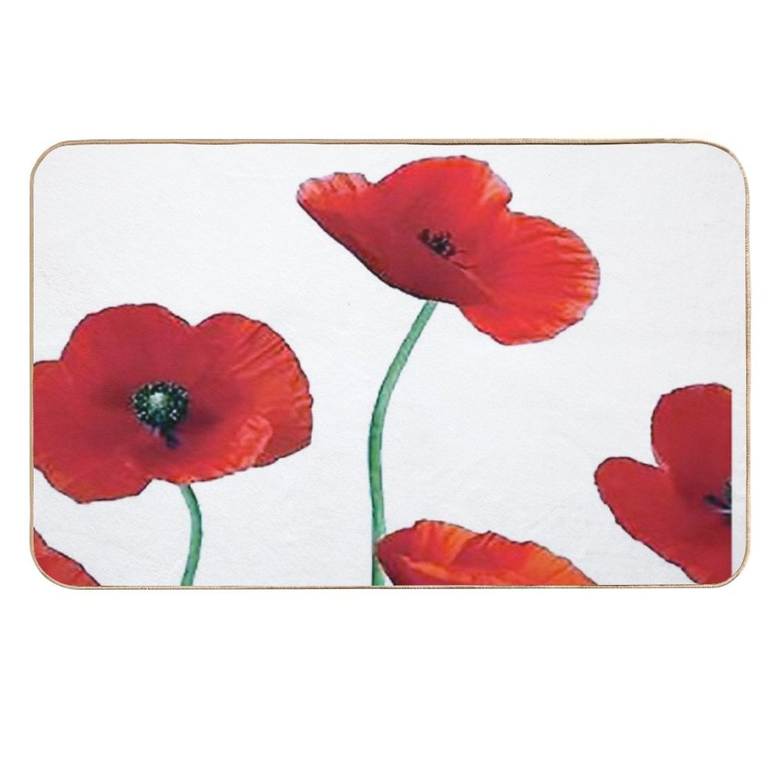 Poppies  Fade-Resistant Bath Mat