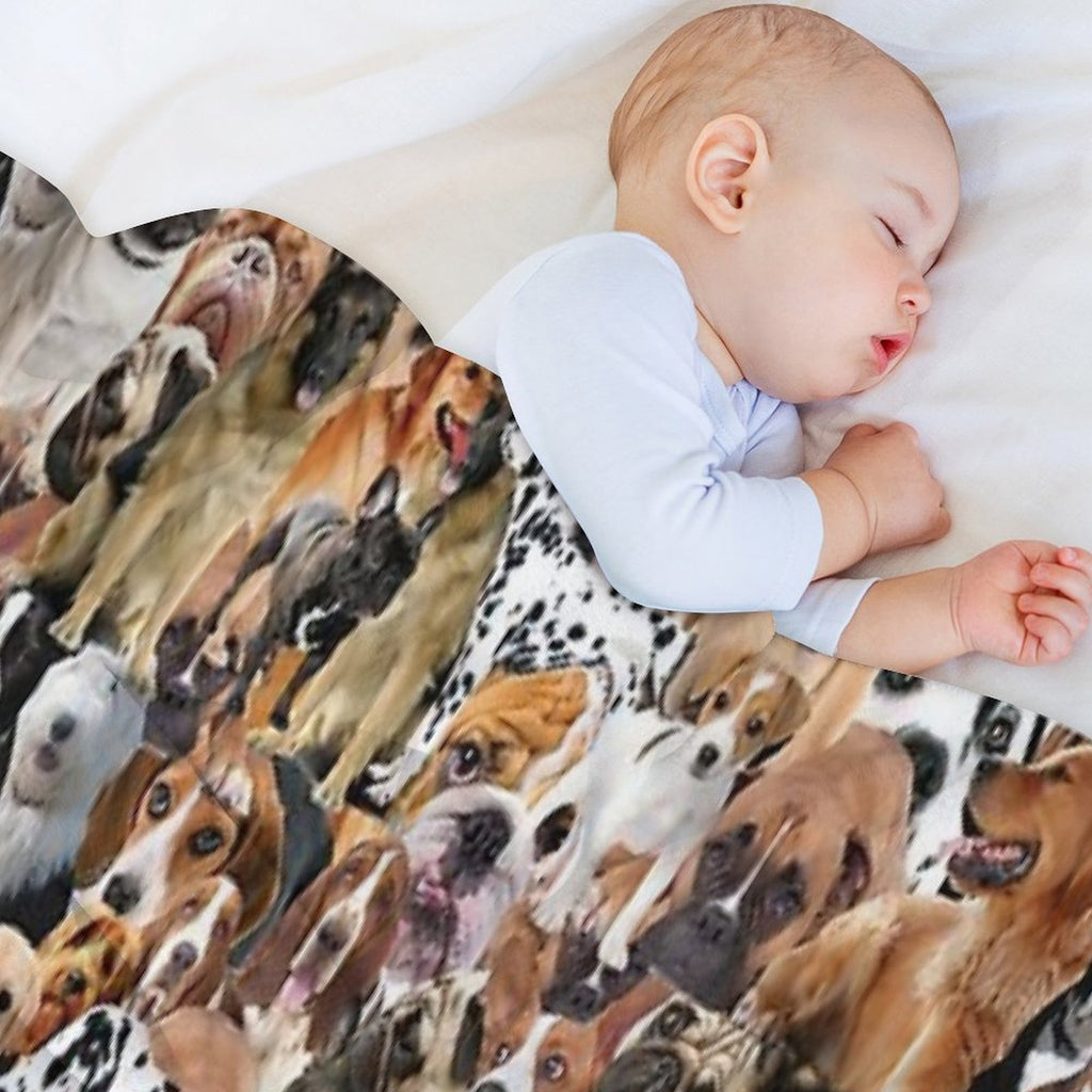 Dogs All Over Different Breed Dog Montage Design Durable Throw Blanket