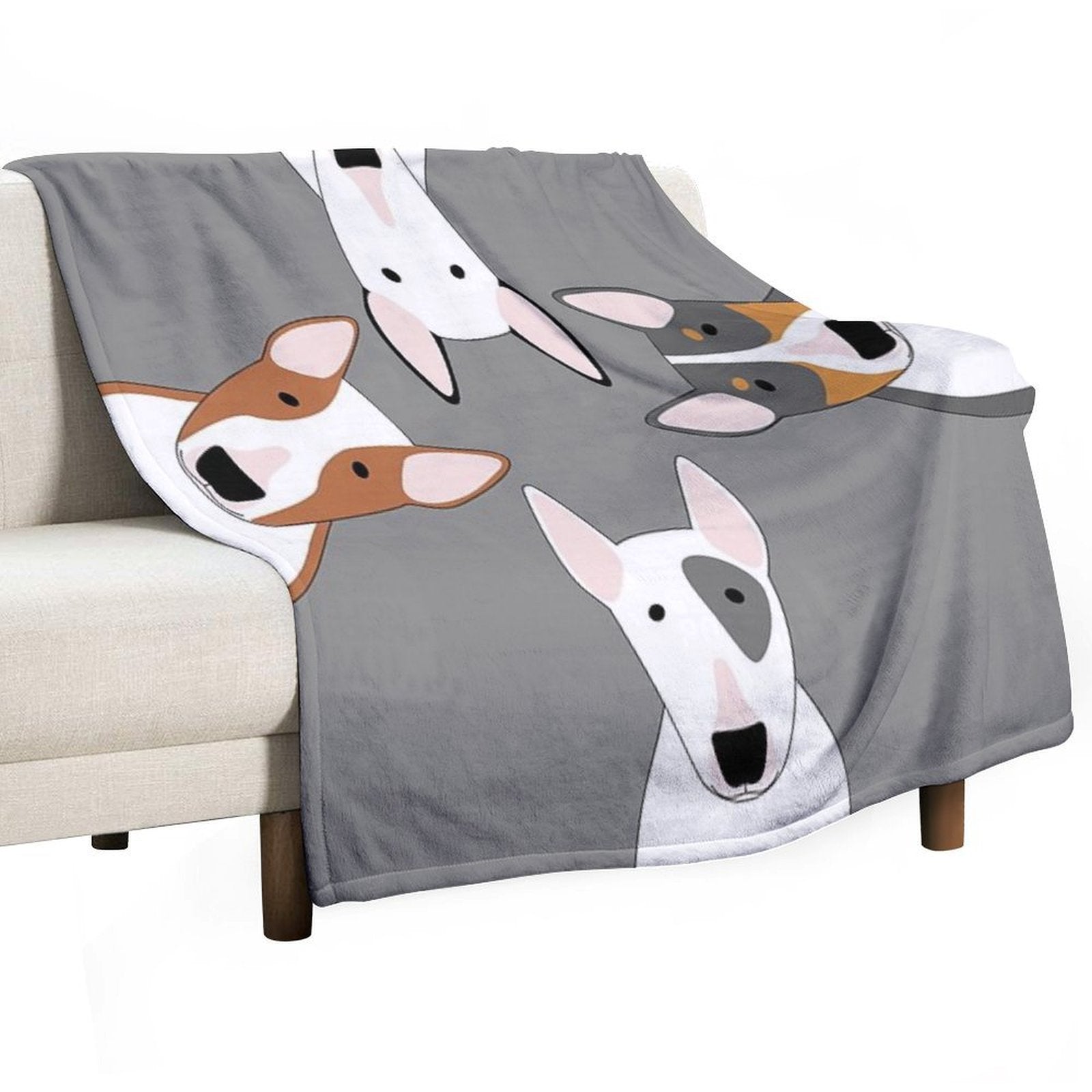 Bull Terrier Squad Machine-washable Throw Blanket