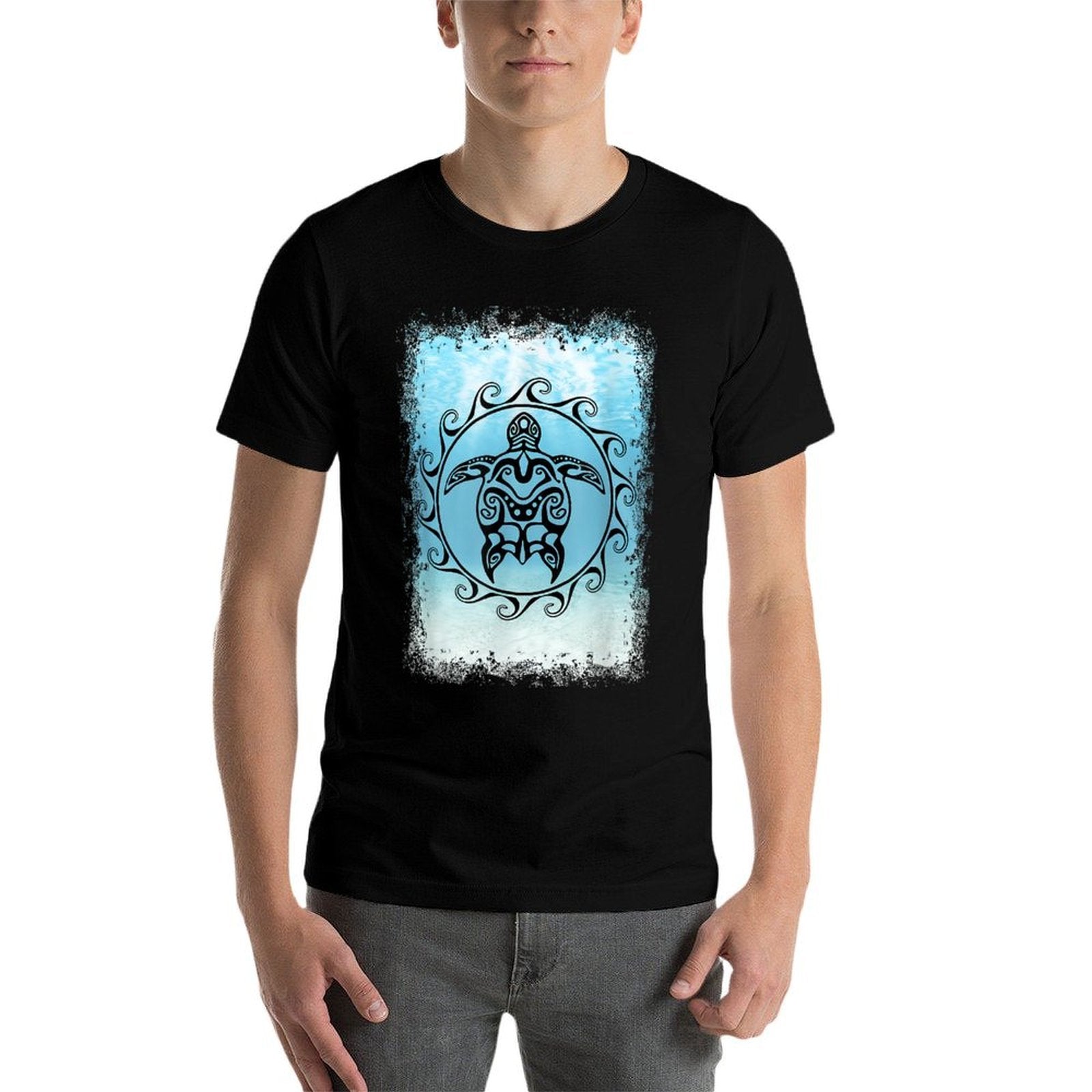 Tribal Sea Turtle Maori Sun Ocean  Eco-friendly Material T-Shirt
