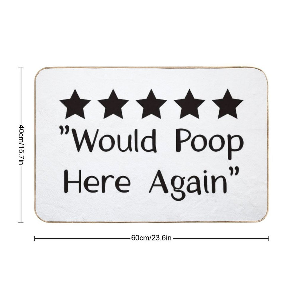 5 Stars Would Poop Here Again Durable Bath Mat
