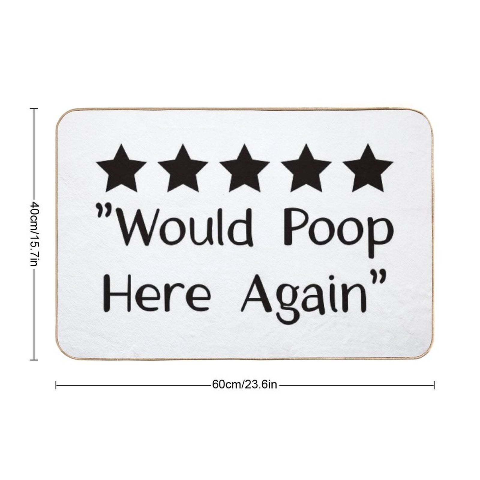 5 Stars Would Poop Here Again Durable Bath Mat