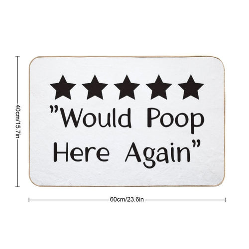 5 Stars Would Poop Here Again Durable Bath Mat