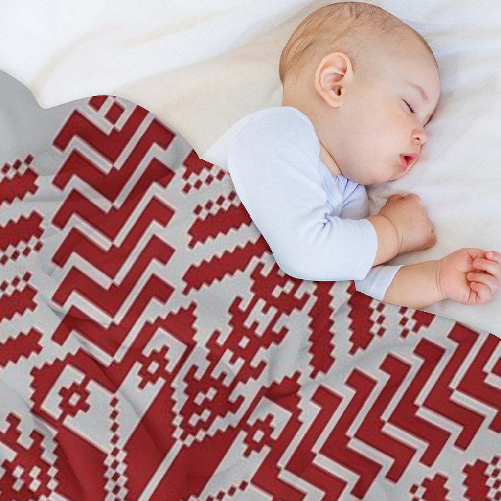 Baltic Traditional Ornament. Latvian Eco-conscious Throw Blanket
