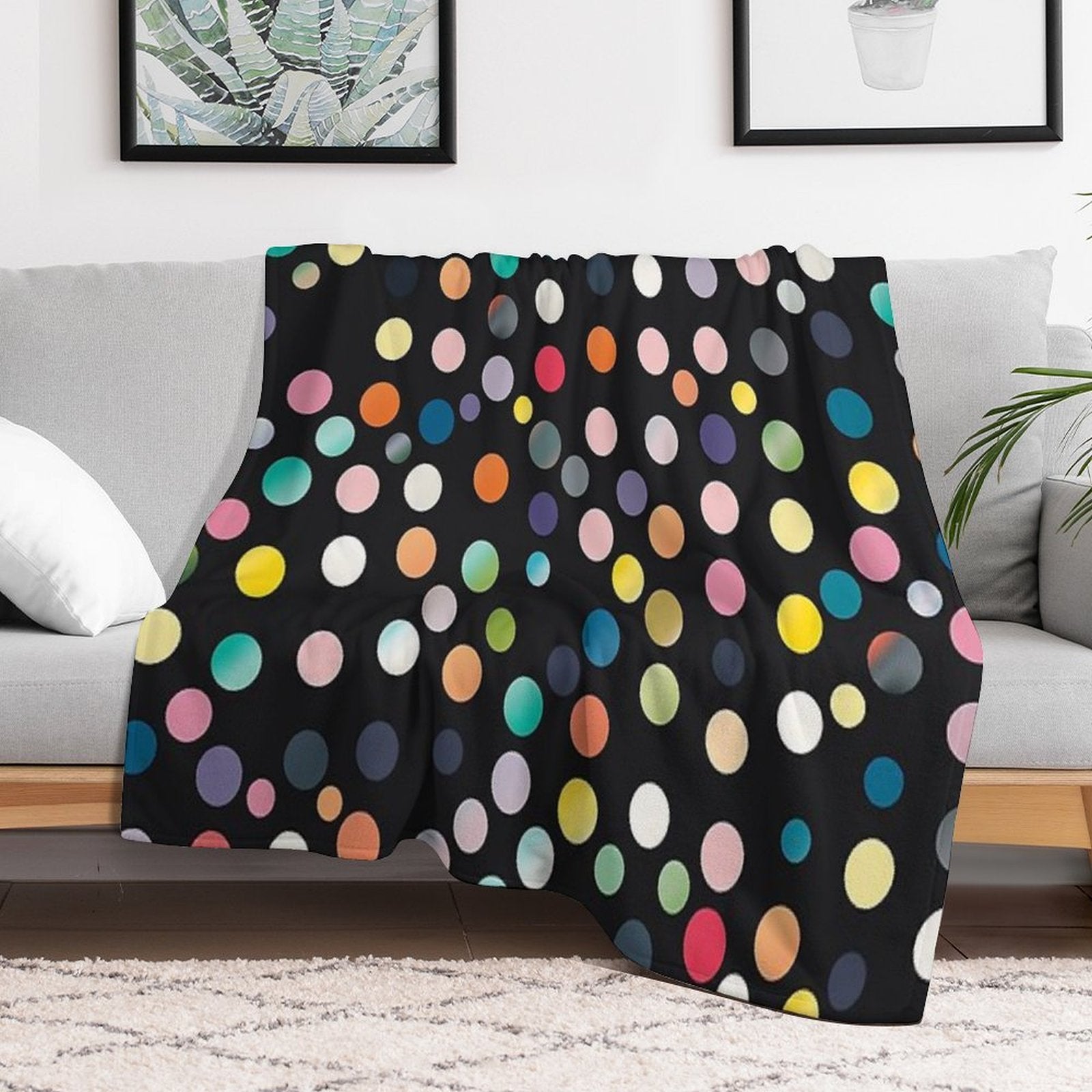 Rainbow Glitz Sustainable Throw Blanket