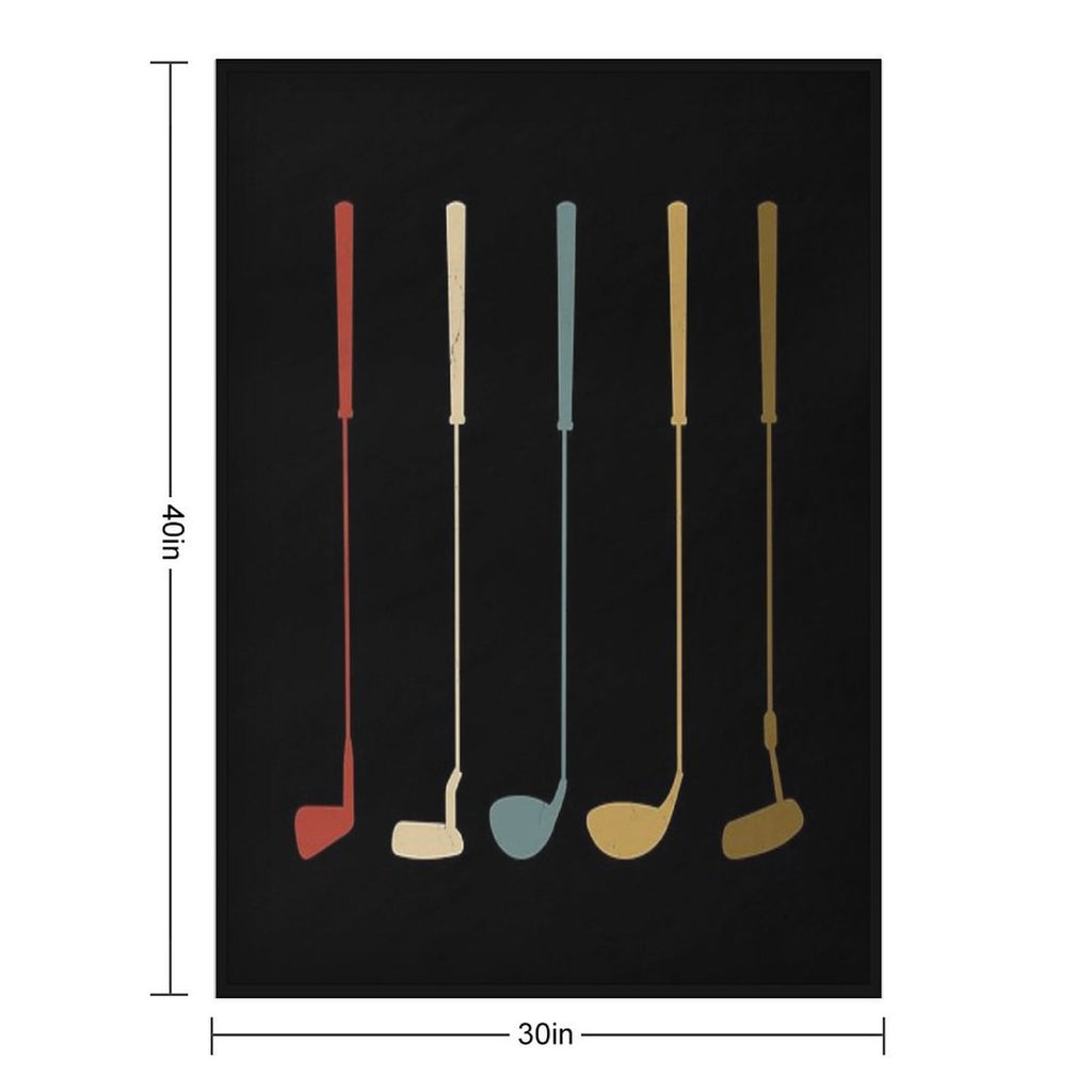 Golf Clubs Retro Vintage Gift-ready Throw Blanket
