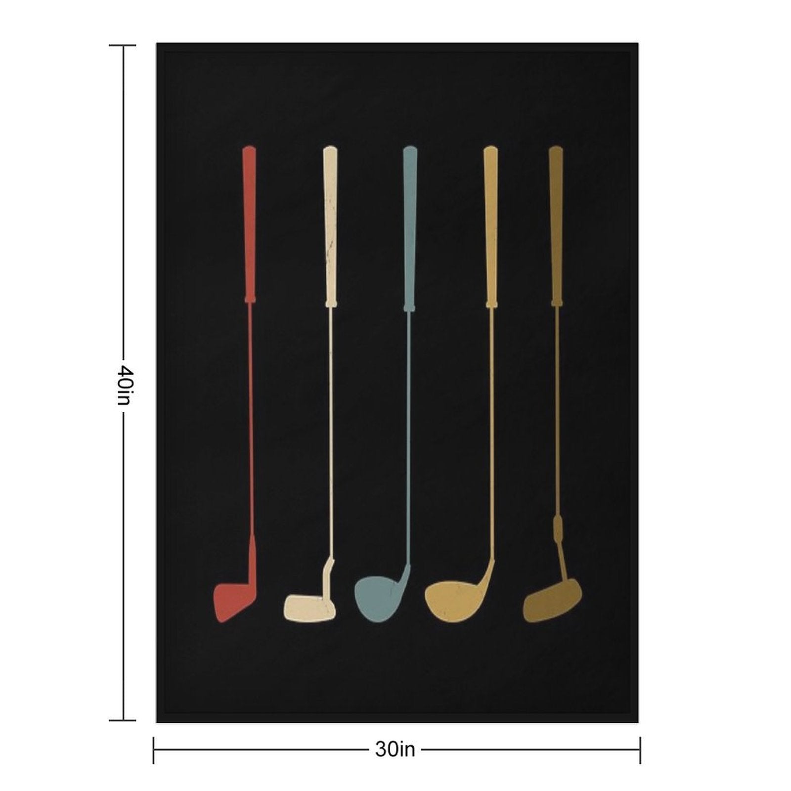 Golf Clubs Retro Vintage Gift-ready Throw Blanket