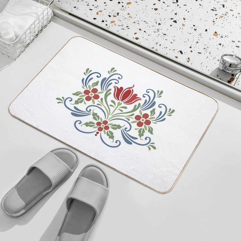 Scandinavian Flowers  Versatile Bath Mat