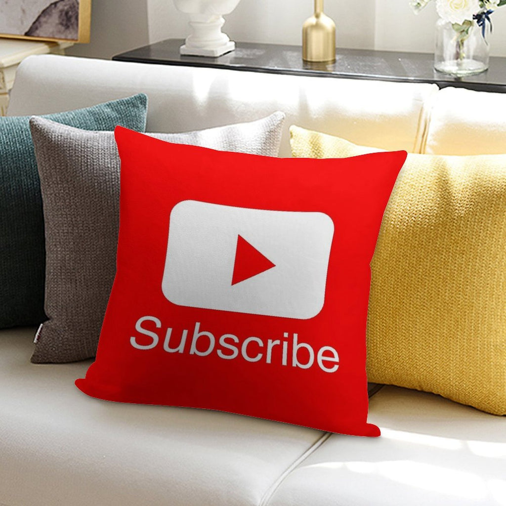 You Tube Subscribe Play Button Videos VLoggers Live Stream Soft Bedroom Essential Throw Pillow