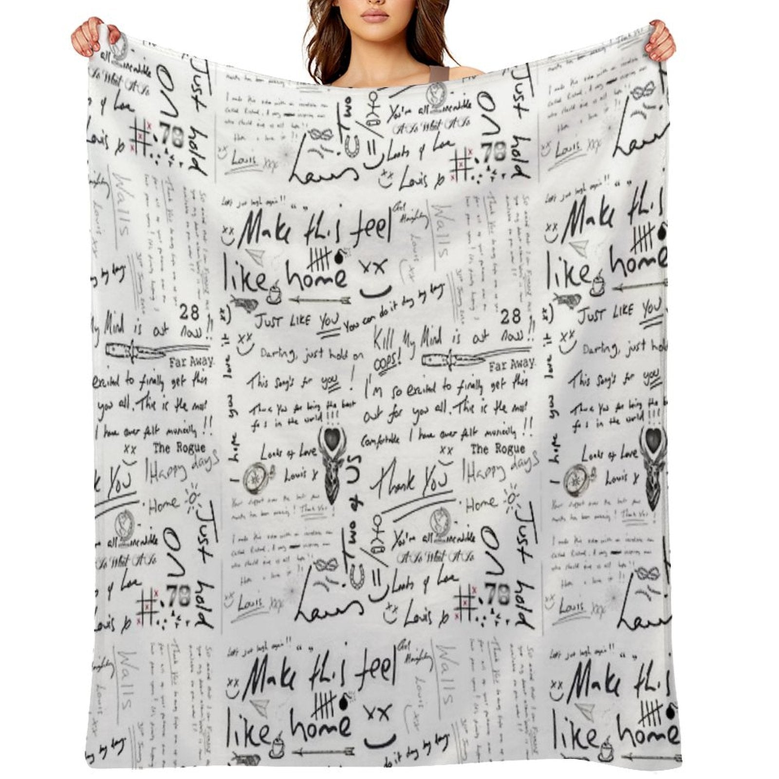 Louis Tomlinson Handwriting Quick-dry Throw Blanket