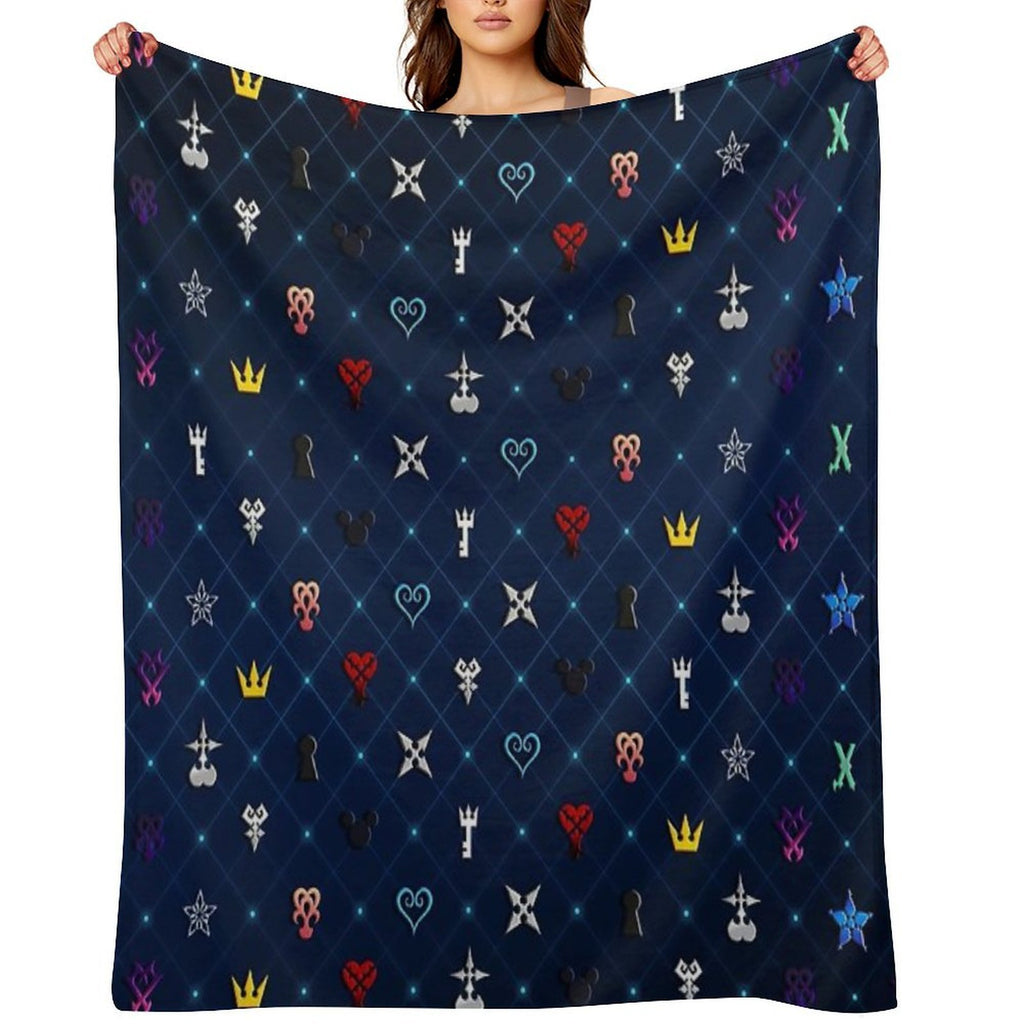 Kingdom Hearts Pattern Ver 2 Gift-ready Throw Blanket
