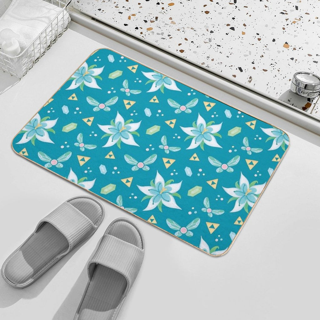 Silent Princess Pattern Blue V.2  High-Traffic Bath Mat