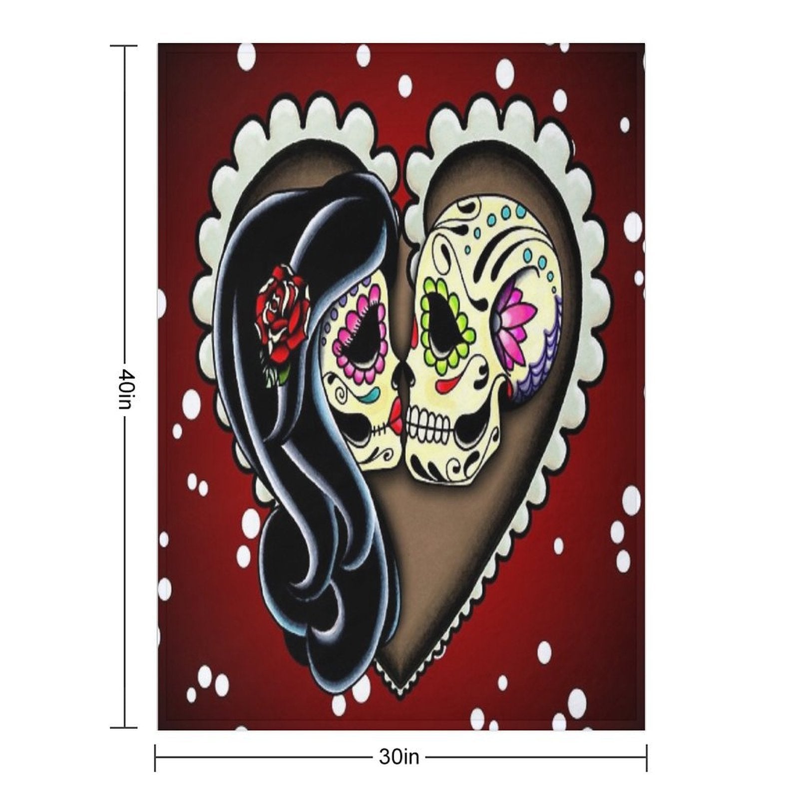 Ashes - Day of The Dead Couple - Sugar Skull Lovers Quick-dry Throw Blanket
