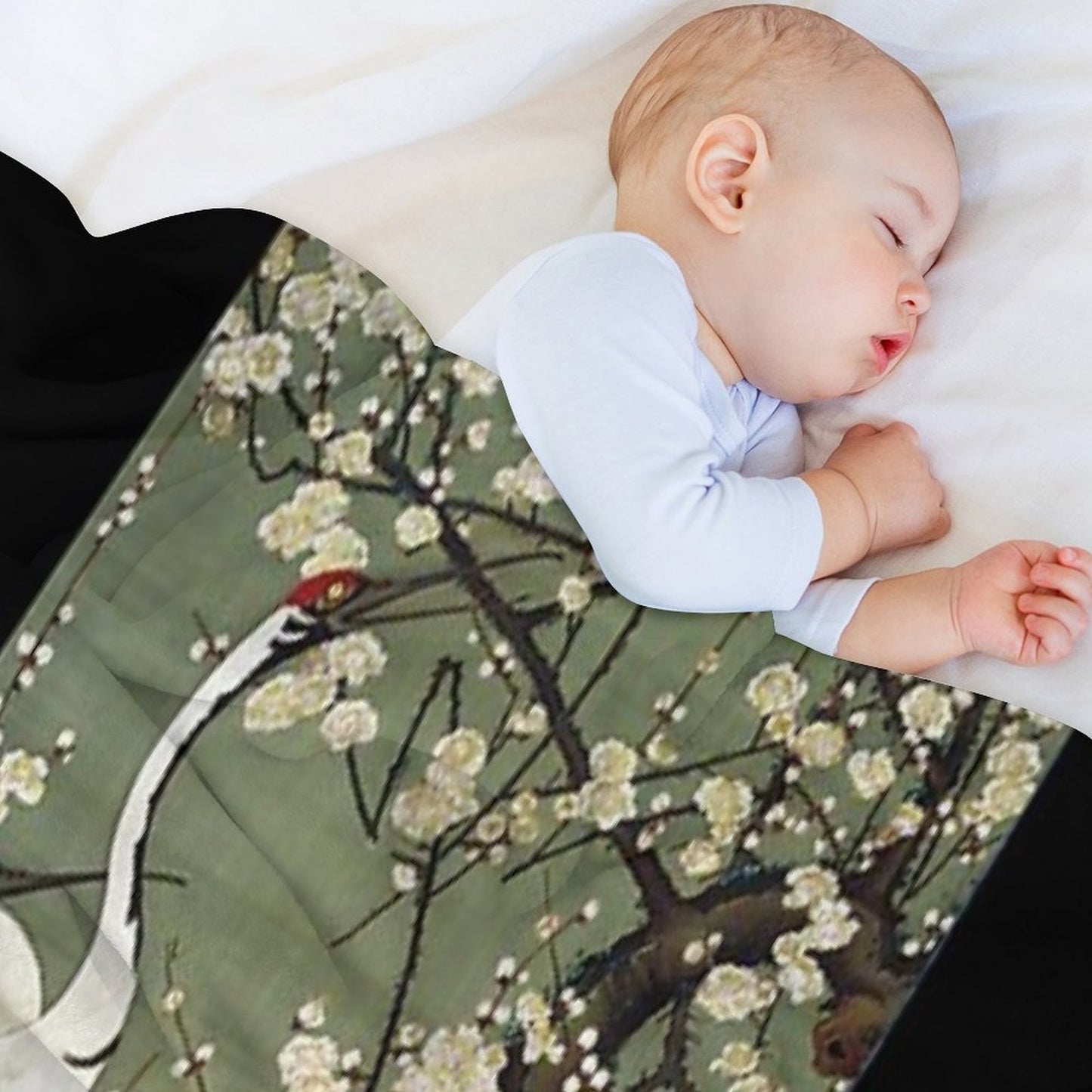 Favourite Artist - Plum Blossoms And Cranes - Ito Jakuchu Premium Throw Blanket