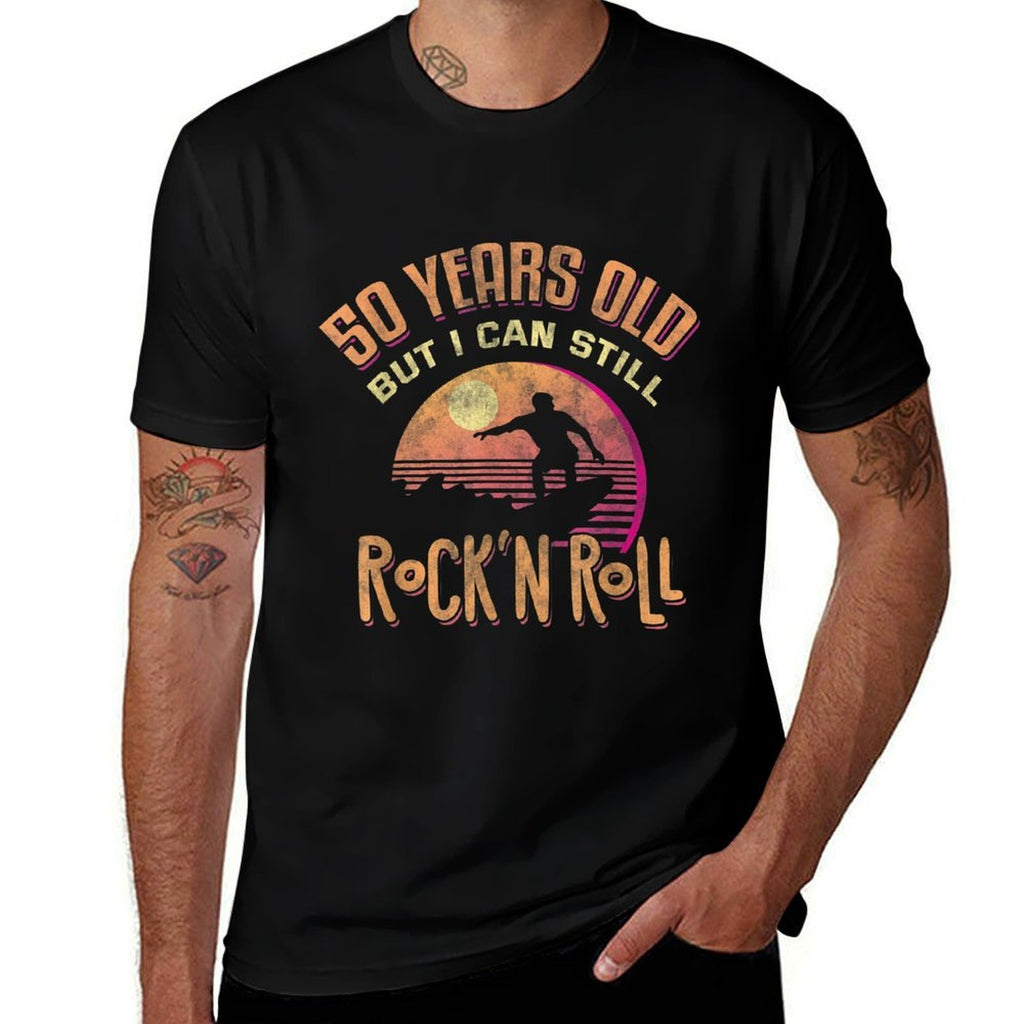 Fifty Years Old Rock N' Roll Gifts Vintage 50th Birthday  Quick-drying T-Shirt