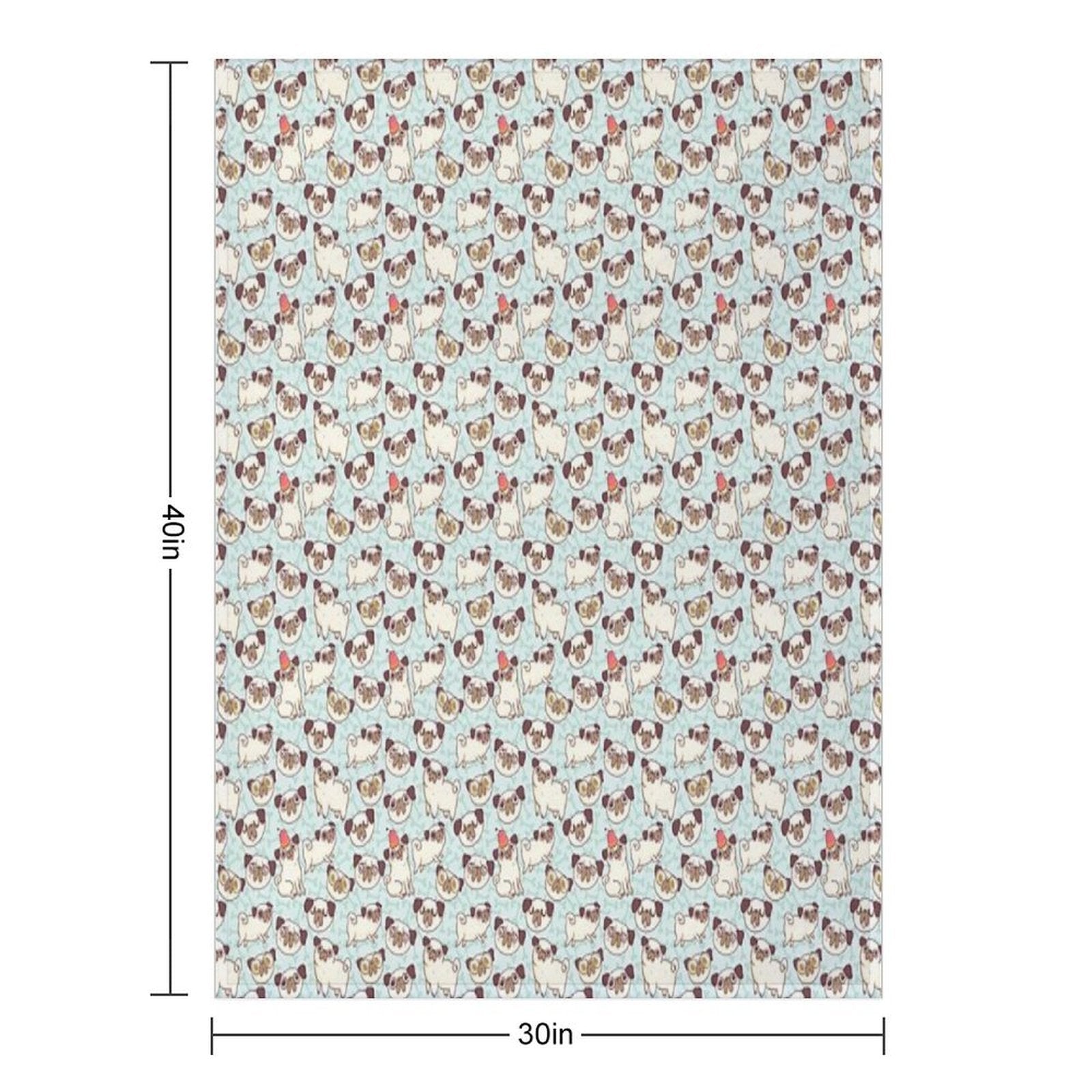 PUGLAND Travel-friendly Throw Blanket