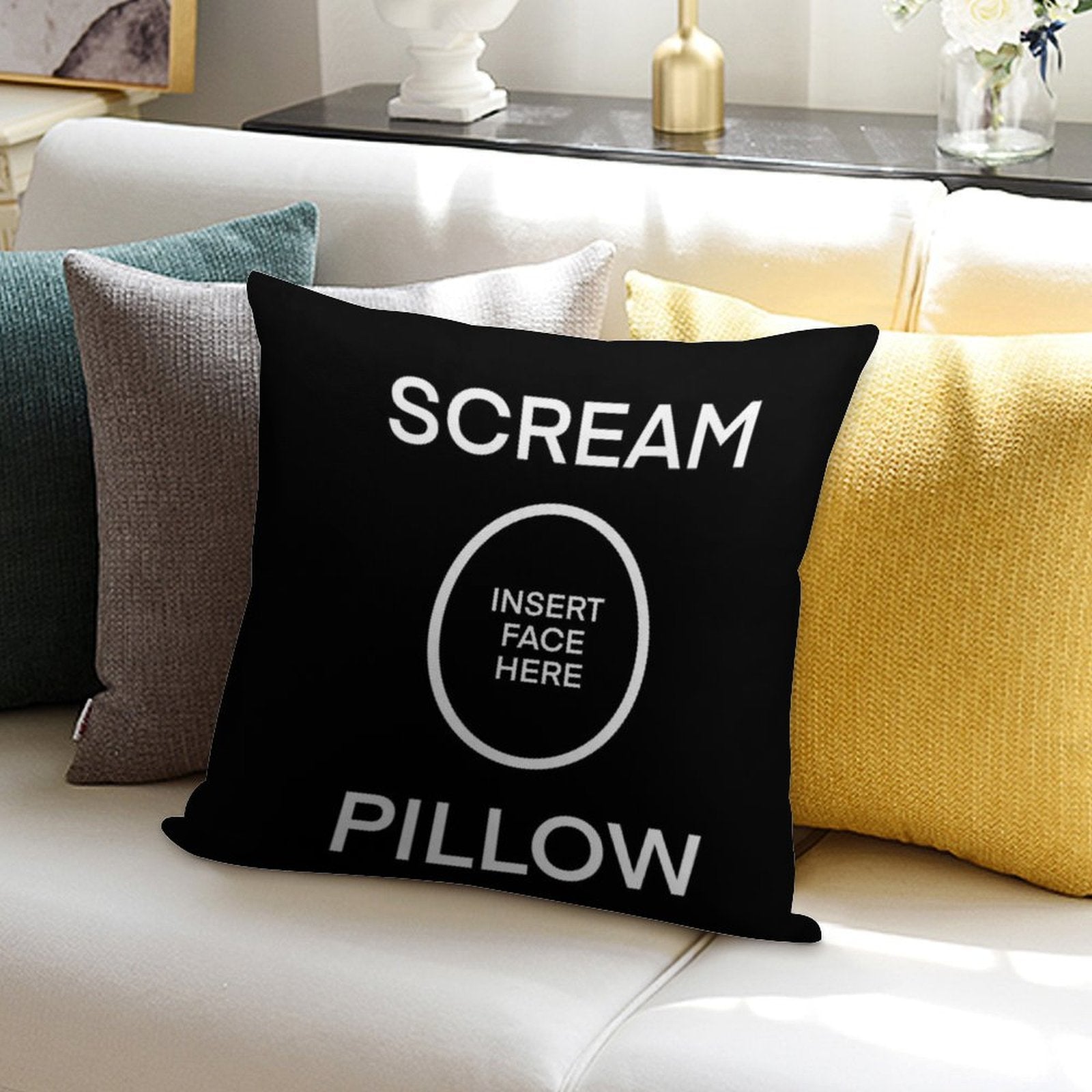 SCREAM PILLOW Soft Ultra-Soft Texture Throw Pillow
