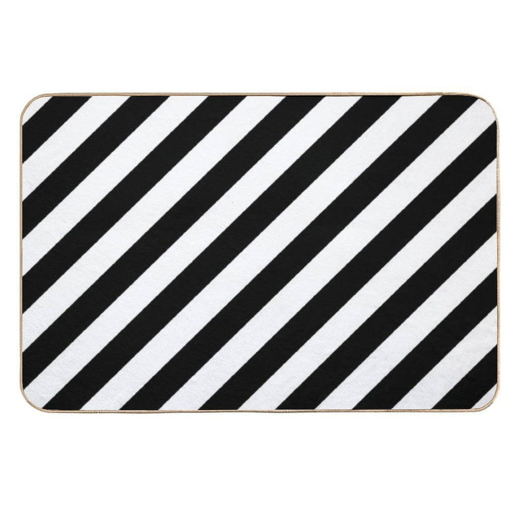 Black And White Diagonal Stripe Duvet Cover Phone Case  Fade-Resistant Bath Mat