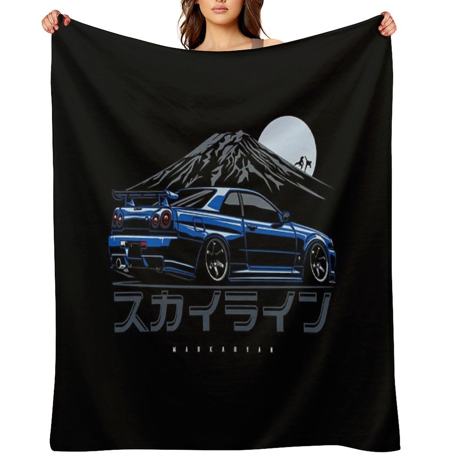 Skyline GTR R34 Gift-ready Throw Blanket