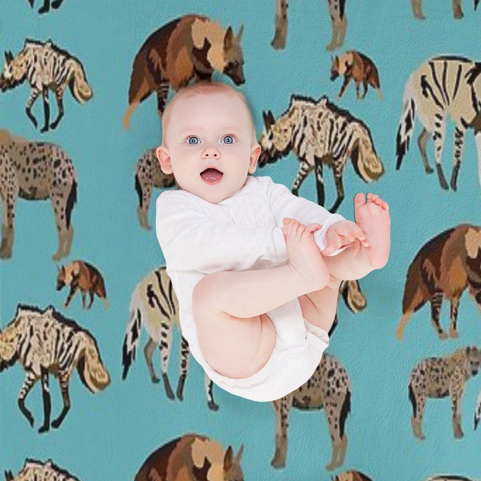 H Is for Hyena Machine-washable Throw Blanket
