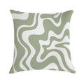 Liquid Swirl Contemporary Abstract Pattern in Sage Green And White Soft Skin-Friendly Throw Pillow