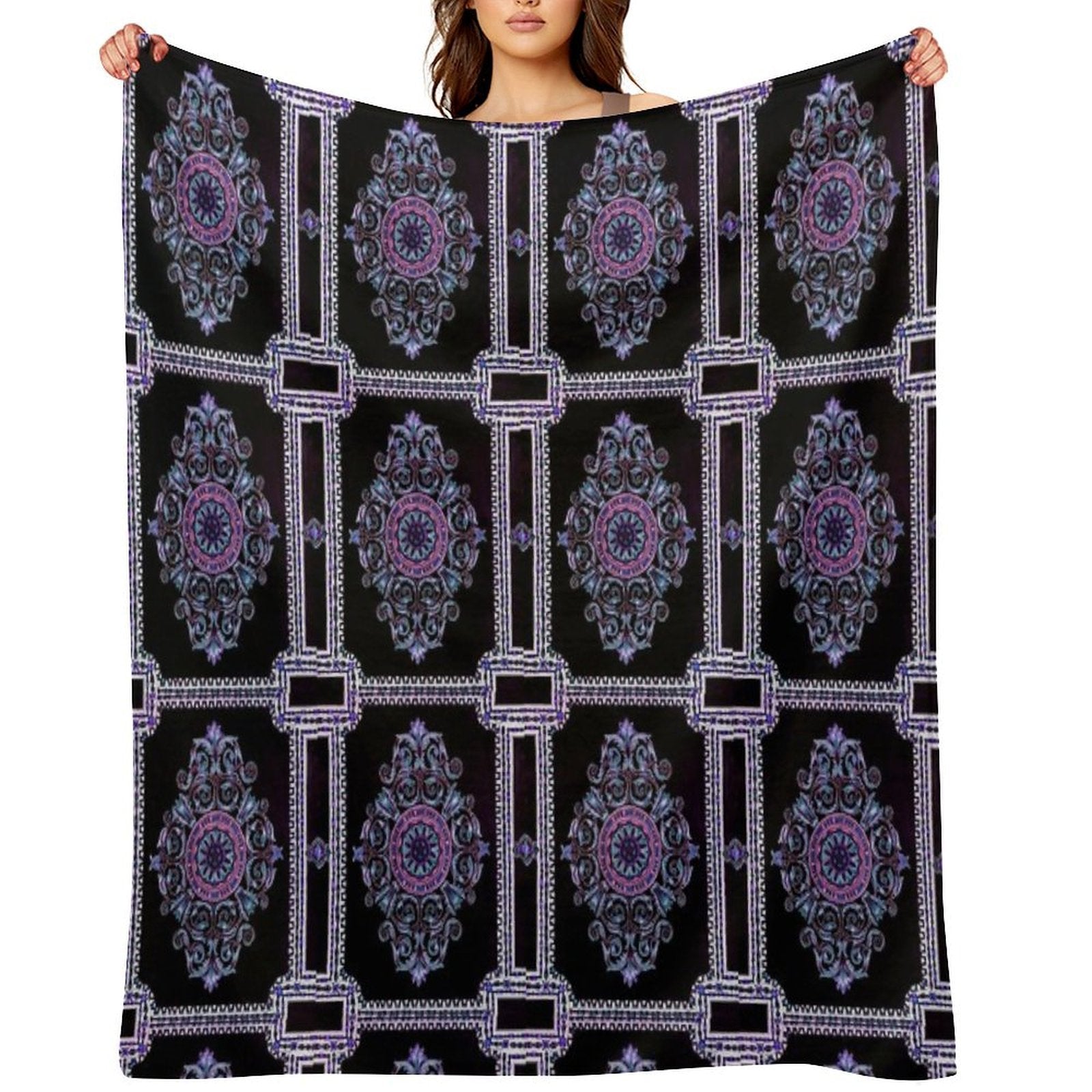 Floral Print - Purple Velvety-soft Throw Blanket