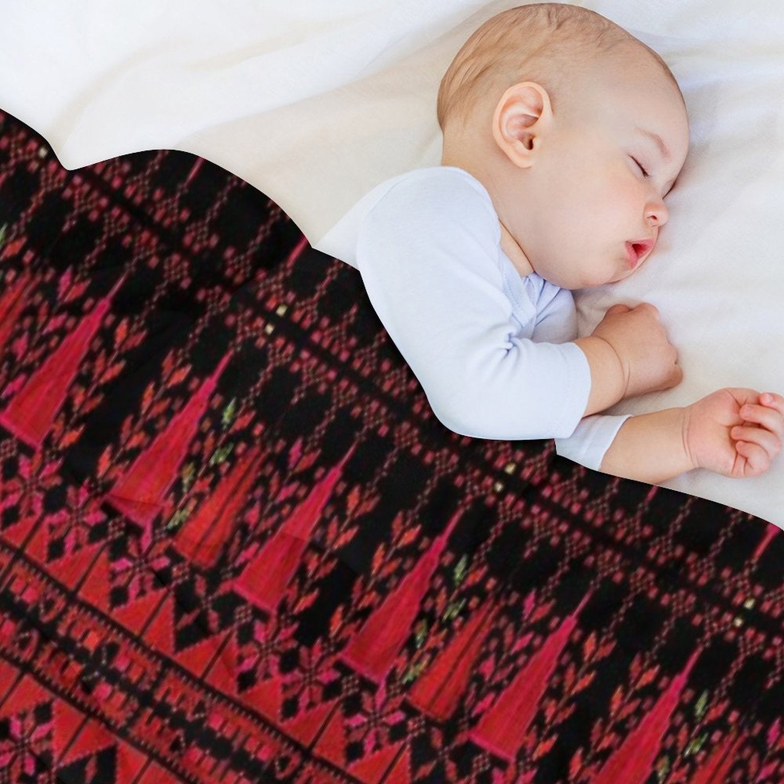 Palestinian Red Trees Durable Throw Blanket
