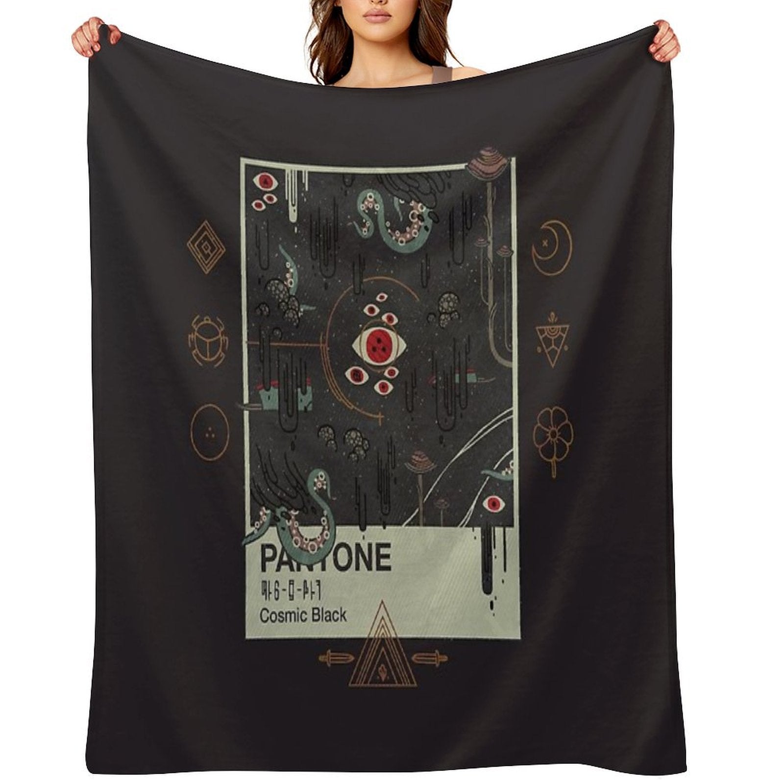 Cosmic Black Sustainable Throw Blanket