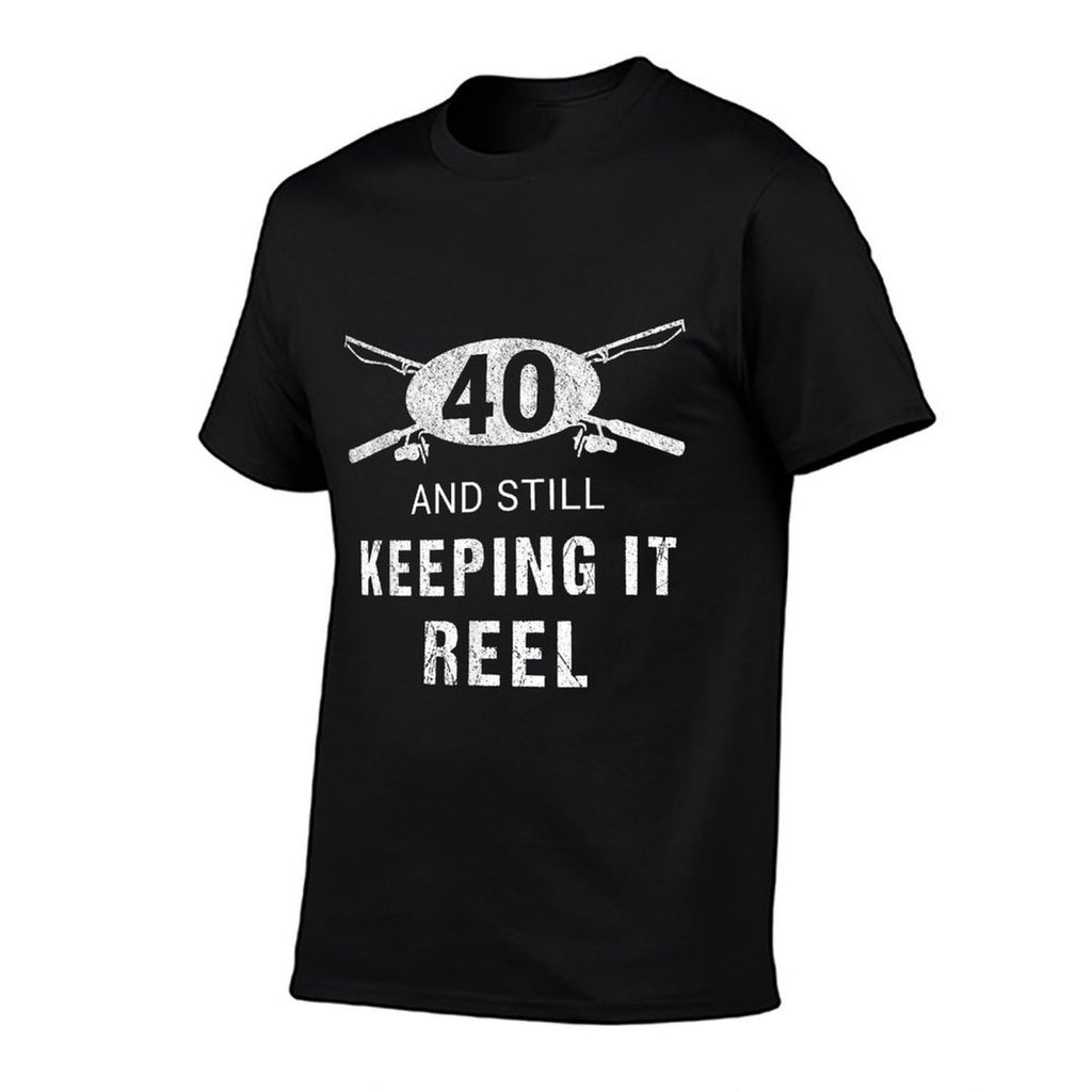 Funny Fishing 40th Birthday Gift Fisherman 40 Year Old  Heathered Texture T-Shirt