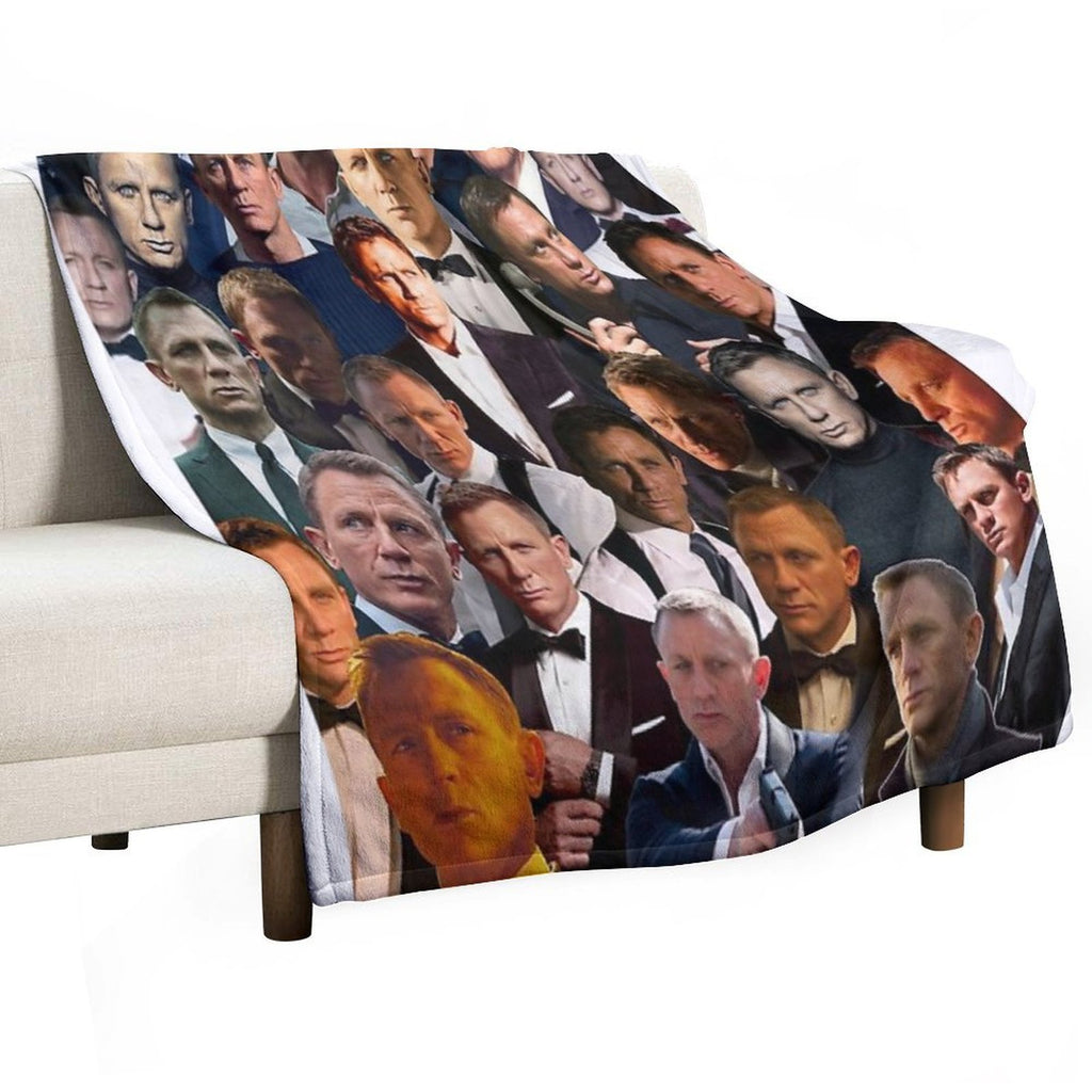 Daniel Craig Photo Collage Travel-friendly Throw Blanket