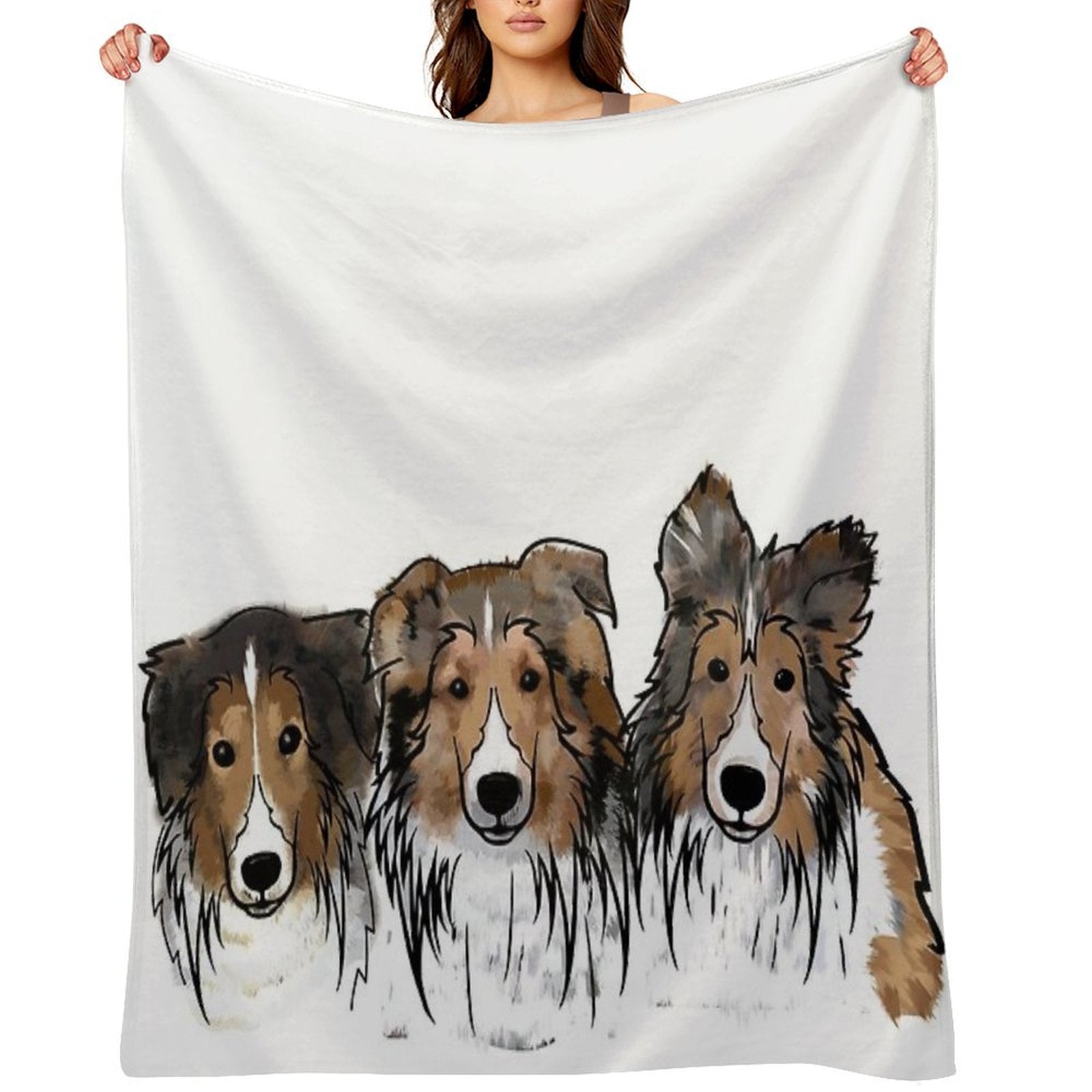 3 Shelties Sustainable Throw Blanket