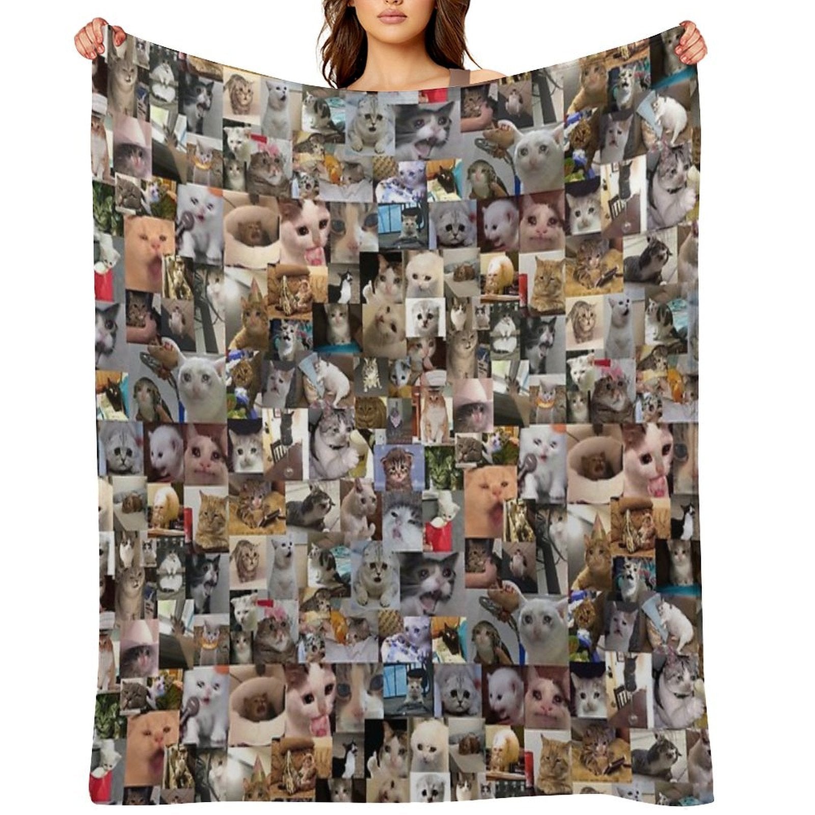 Ultimate Sad Cats (4K) Sustainable Throw Blanket