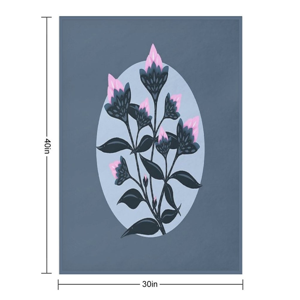 Abstract Flowers in Minimalist Style Gift-ready Throw Blanket