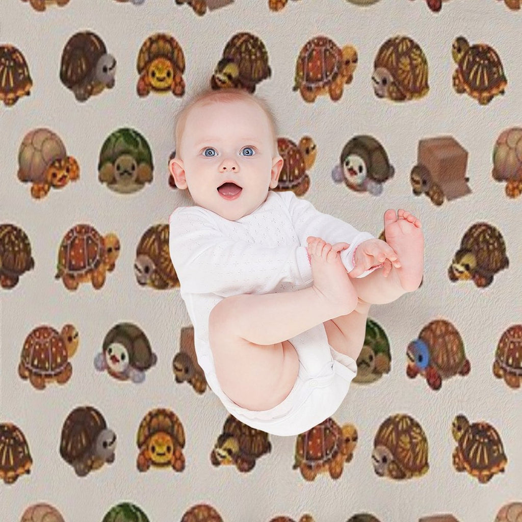 Box Turtle Plush Throw Blanket