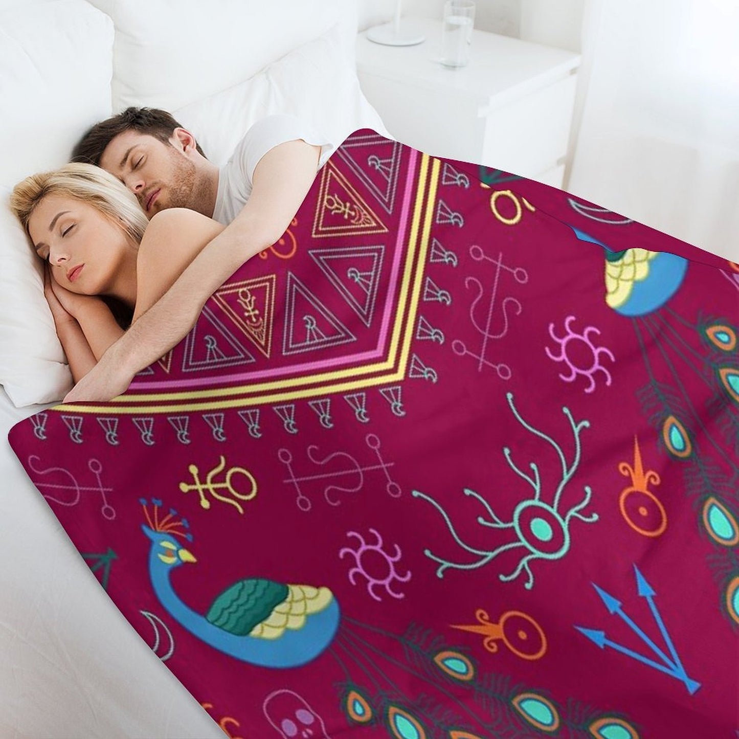 Mollymauk Tealeaf Inspired Print Velvety-soft Throw Blanket