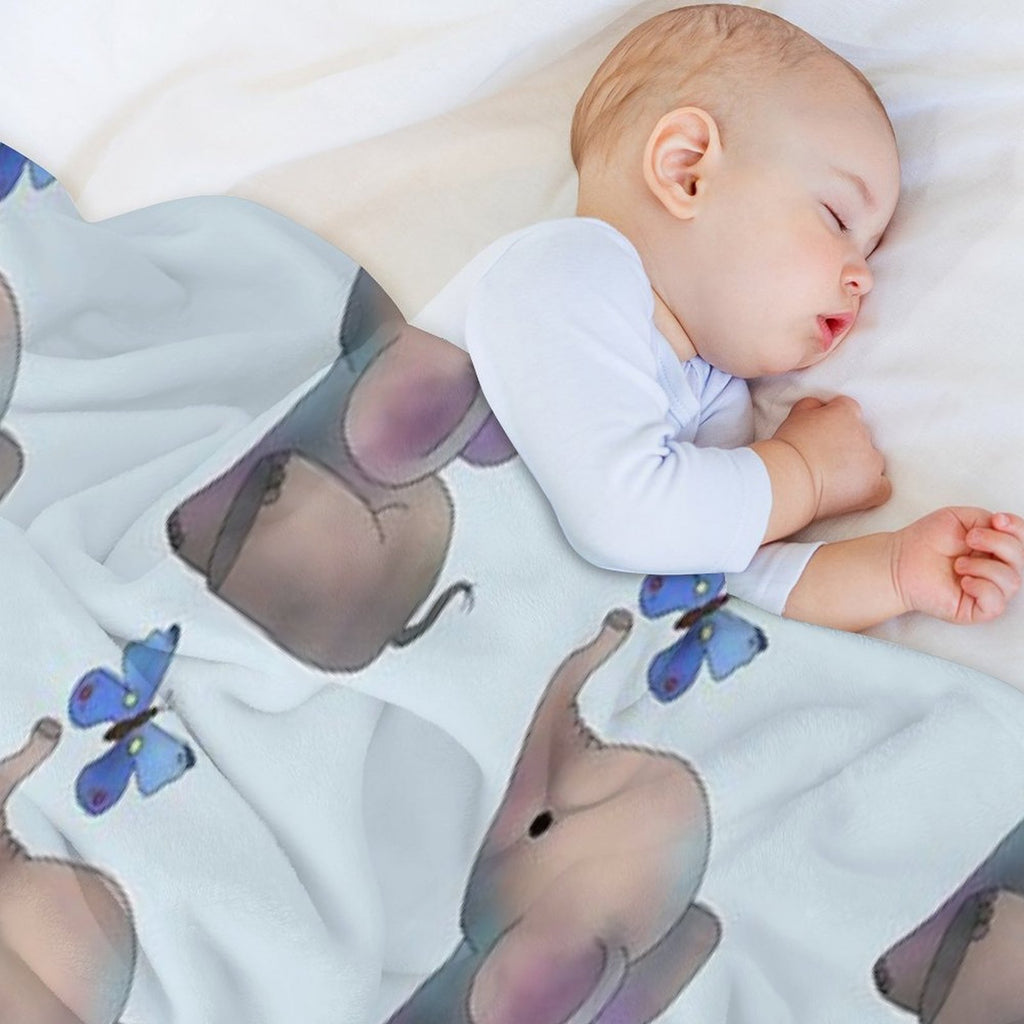 Elephant with A Butterfly Gift-ready Throw Blanket