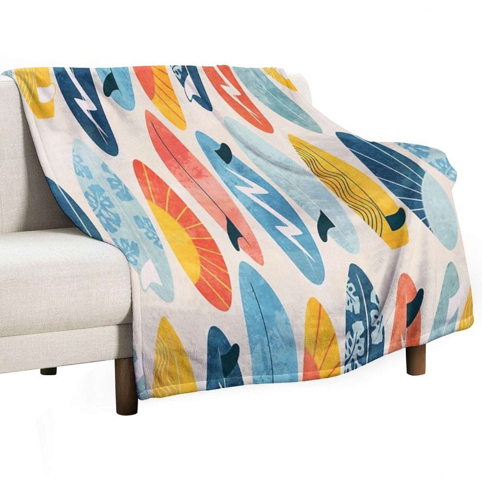 Surfboard White Wrinkle-free Throw Blanket
